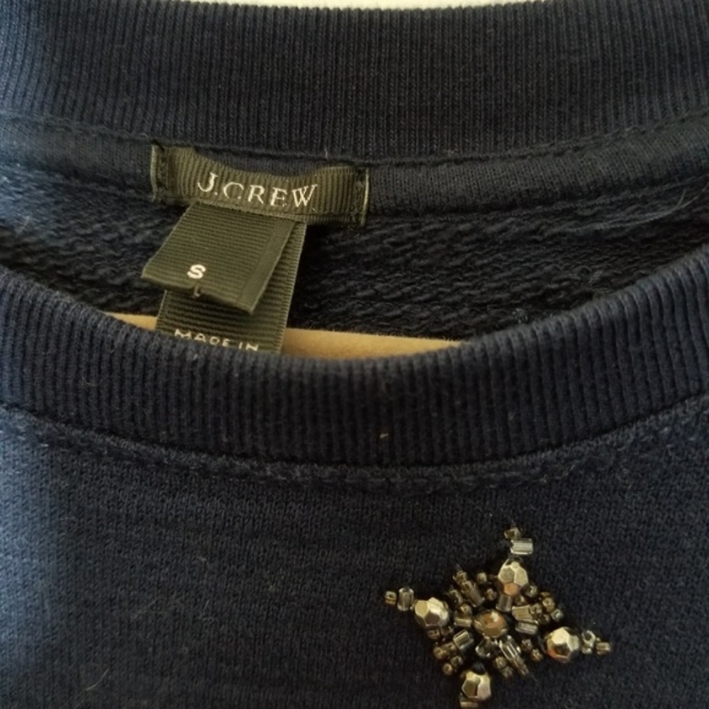 J.Crew Embellished Jeweled Preppy Sweatshirt S - Picture 8 of 8